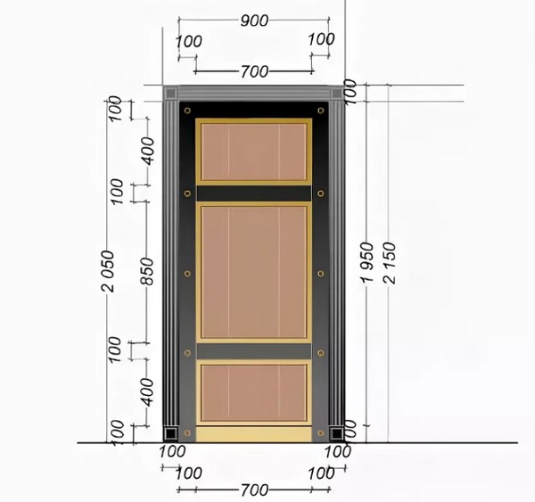 размер дверного проема для межкомнатных дверей 70 см без порога